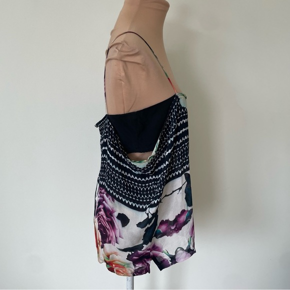 Nicole Miller Rosa Floral Viscose GGT Silk Bandeau Tank Top BA10076 Size Small - Picture 6 of 10